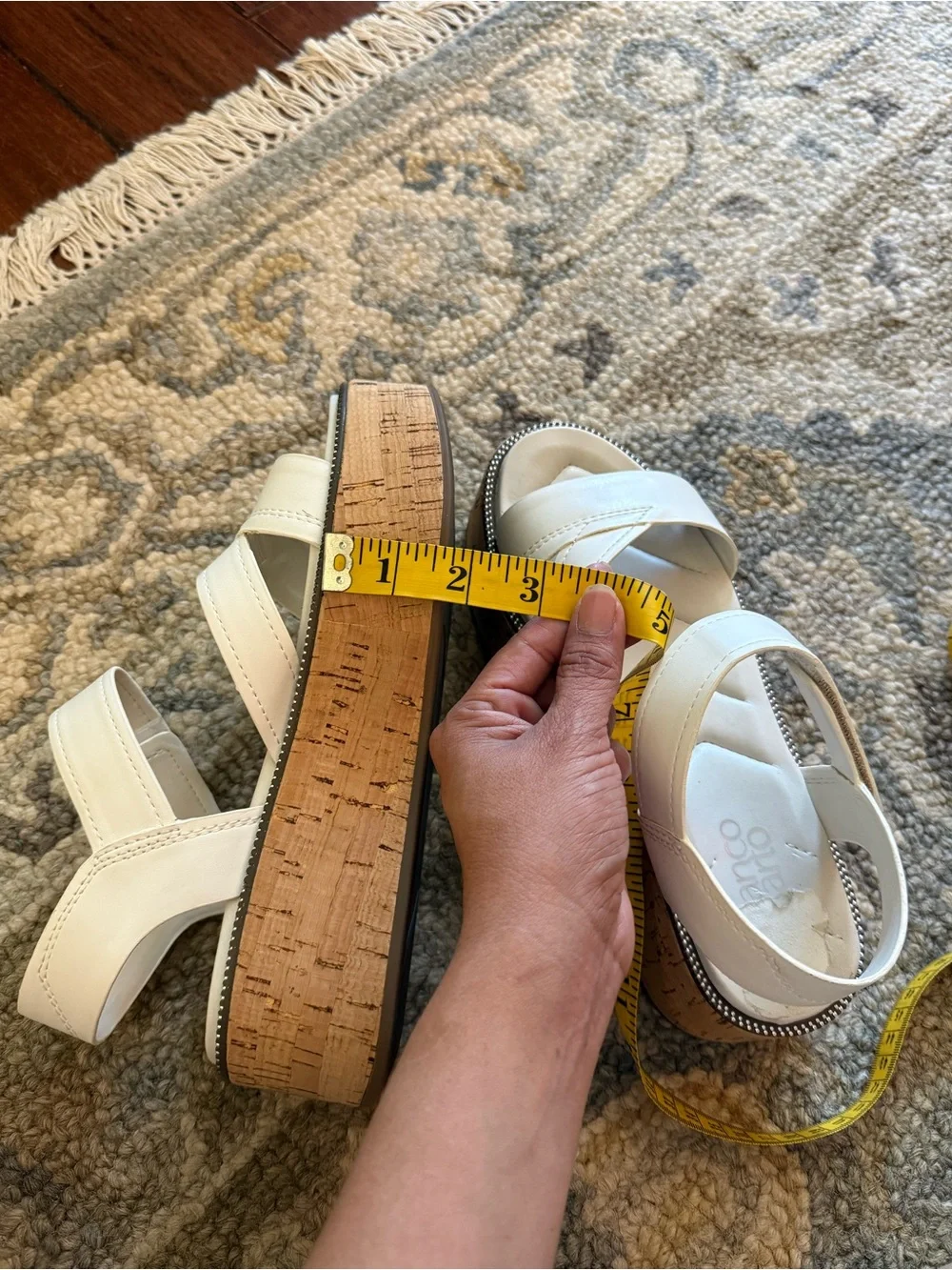 Sam Edelman white Platform Cork Sandals